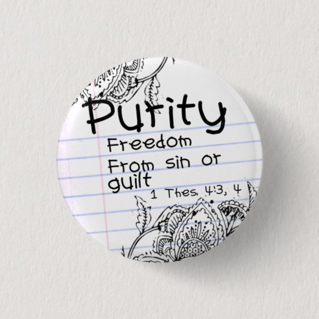 Purity pin...With Verse Button (Front)