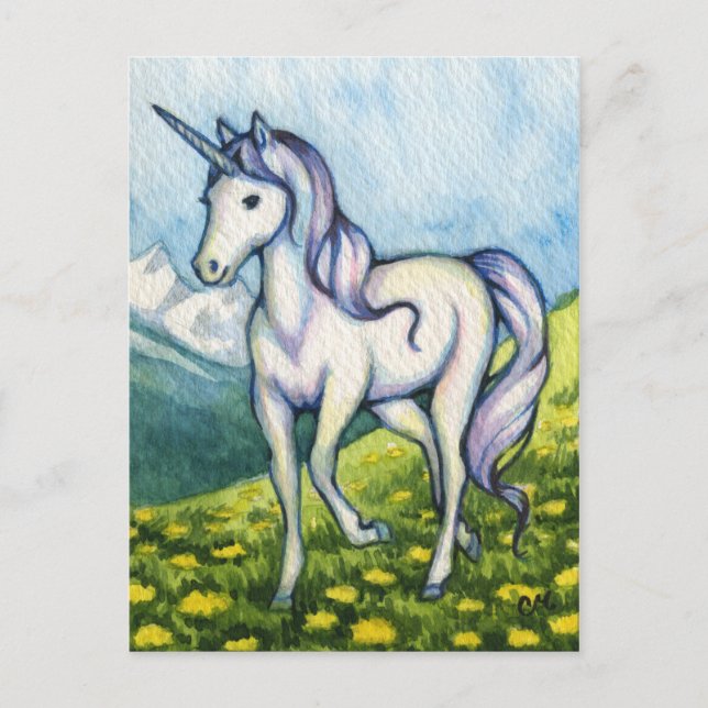 Purity - Unicorn Fantasy Art Postcard (Front)