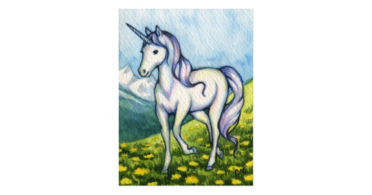 Purity Unicorn Fantasy Art Postcard Zazzle Com
