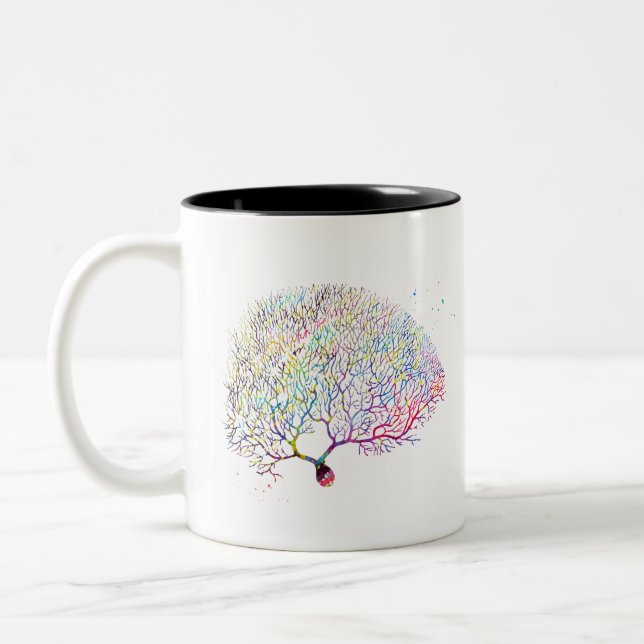 Purkinje Neuron Two-Tone Coffee Mug (Left)