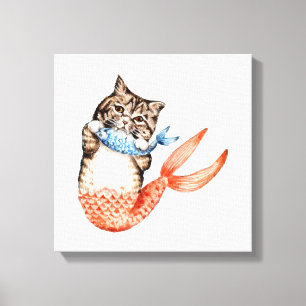 Purmaid Cat Mermaid Canvas Print