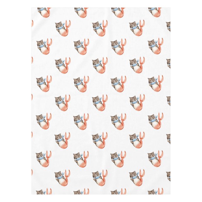 Purmaid Cat Mermaid Tablecloth (Front)