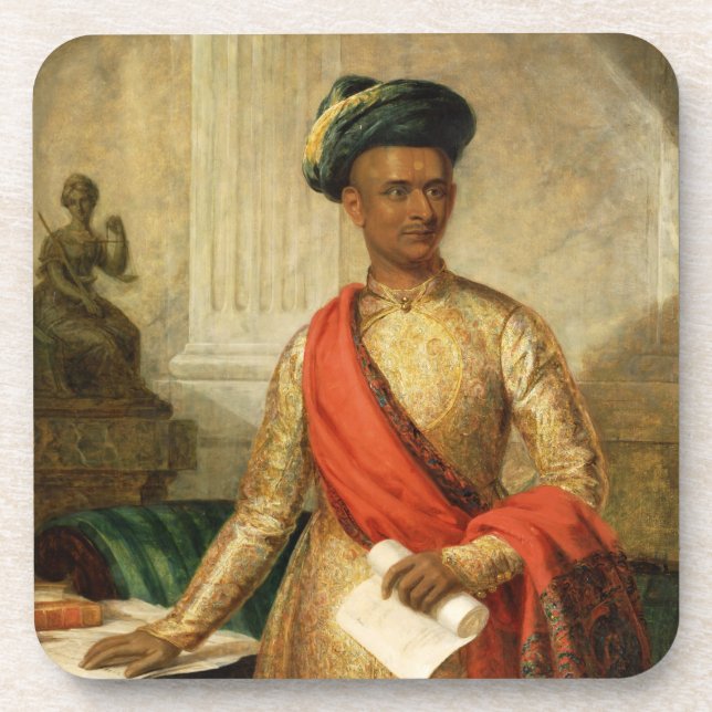 Purniya, Chief Minister of Mysore, c.1801 (oil on Drink Coaster (Front)