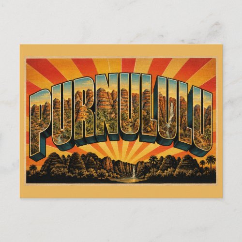 Purnululu National Park WA Vintage Travel Art Postcard