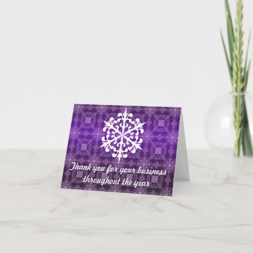 Purpl  White Business Holiday Thank You Note Card