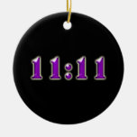 Purple 11:11 Numbers Ceramic Ornament