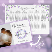 Purple 12-Table Seating Chart & Welcome Sign