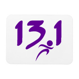 Purple 13.1 half-marathon magnet
