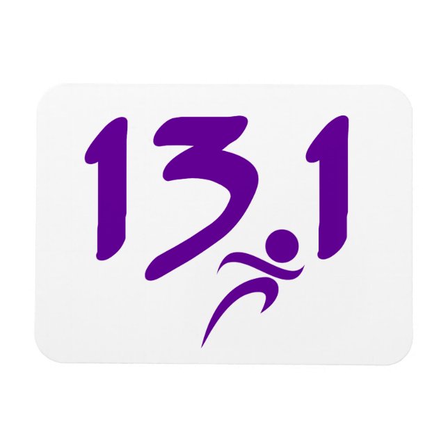 Purple 13.1 half-marathon magnet (Horizontal)