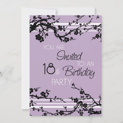Purple 18th Birthday Party Invitation Card