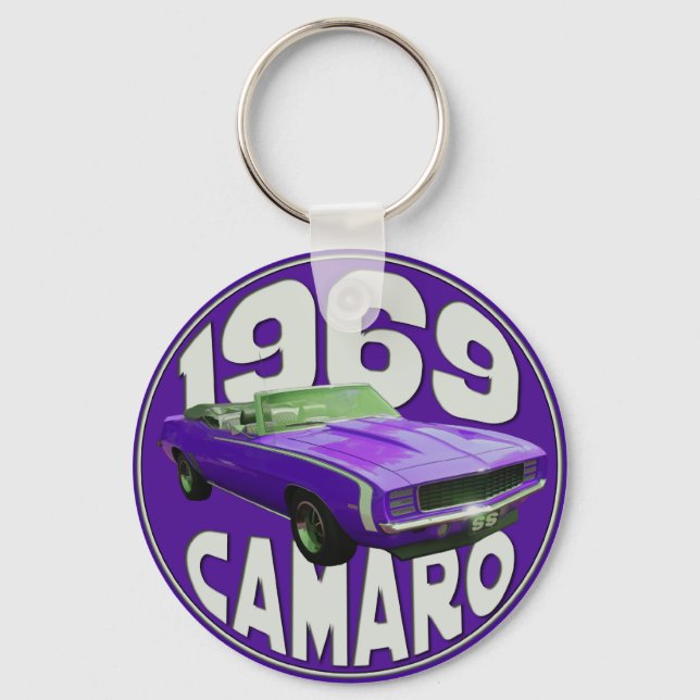 Purple 1969 Camaro Super Sport full Keychain (Front)
