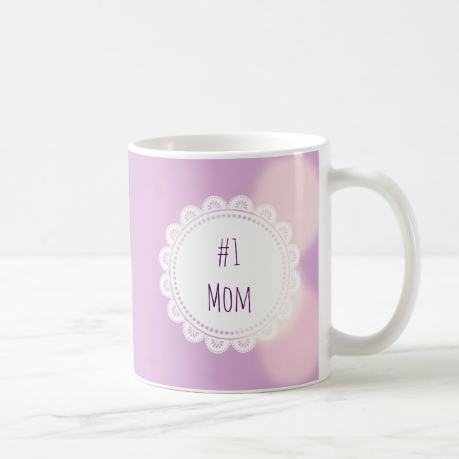 Purple #1 Mom  Mothers Day Coffee Mug (Right)