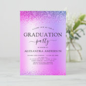 Purple 2022 Graduation Party Glitter Invitation (Standing Front)