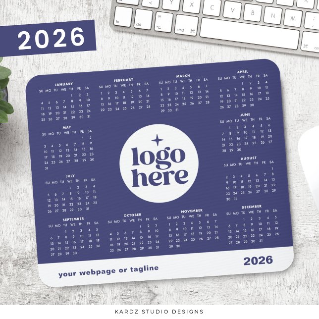 Purple 2026 Business Branded Full Year Calendar Mouse Pad (Creator Uploaded)
