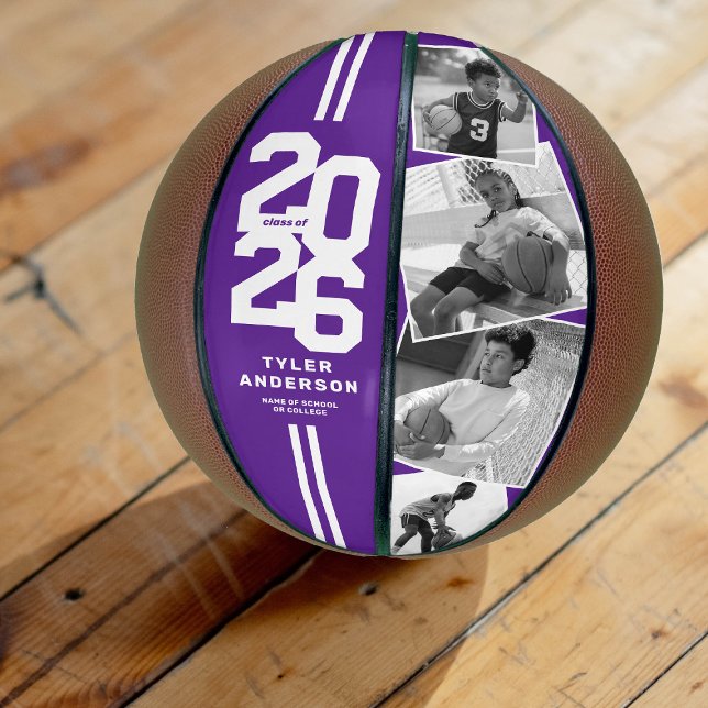 Purple 2026 Graduation Senior 4 Photo Basketball (Creator Uploaded)