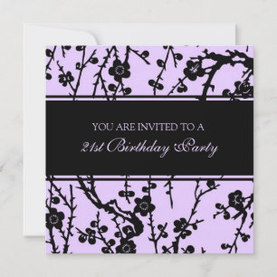 Purple 21st Birthday Party Invitations