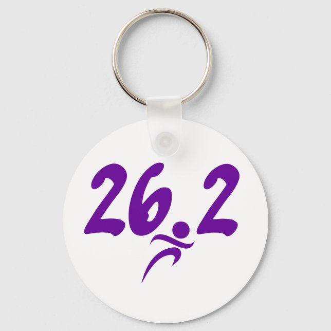 Purple 26.2 marathon keychain (Front)
