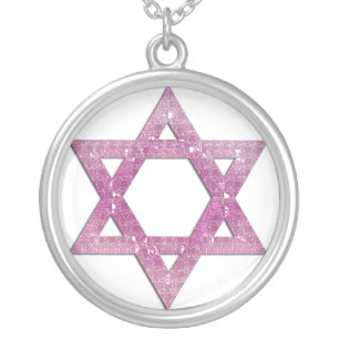 Purple 2 Glitter Star of David Necklace Design