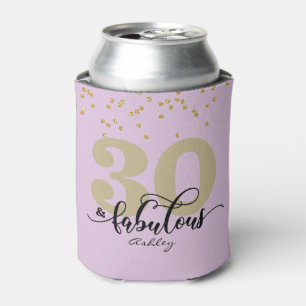 Purple 30 and Fabulous Birthday Can Cooler