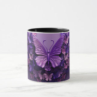 Purple 3D Butterfly Coffee Mug