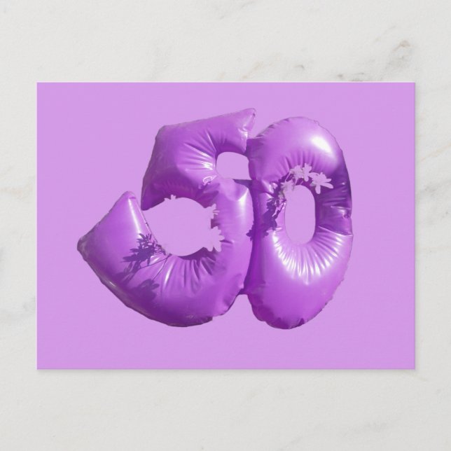 Purple 50 Customizable DIY Holiday Postcard (Front)