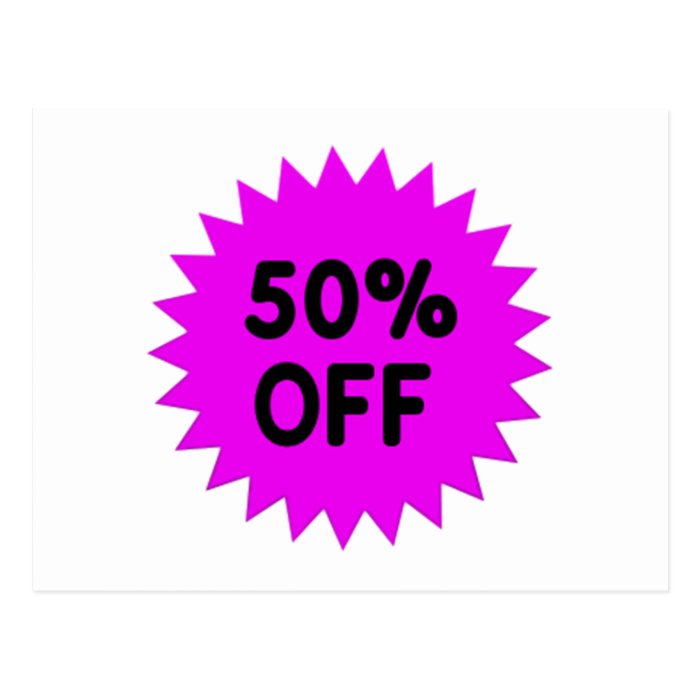 Purple 50 Percent Off Post Cards