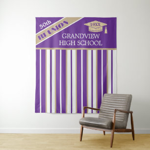 Purple 50TH Class Reunion Photo Backdrop