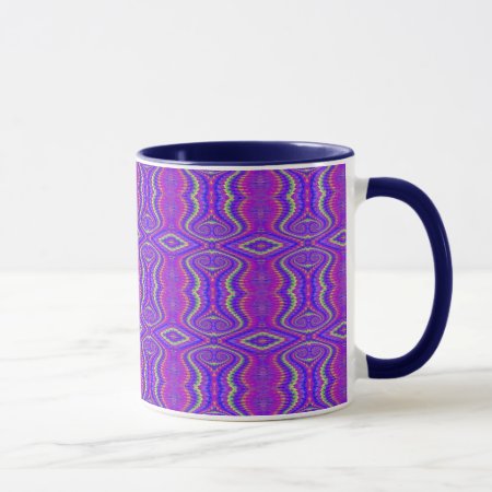 Purple 60's Retro Fractal Pattern Mug