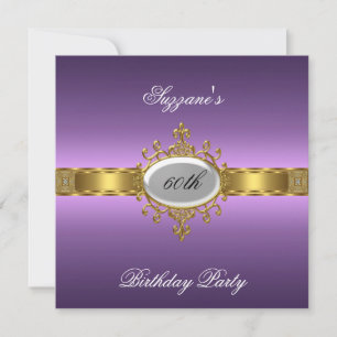 Purple 60th Birthday Party Invitation Purple