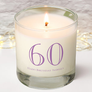 Purple 60th Birthday Scented Jar Candle