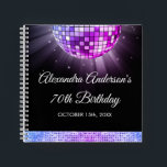 Purple 70th Birthday 70's Disco Ball Guest Book<br><div class="desc">Elevate your 70th birthday celebration with our Purple 70th Birthday Party 70's Disco Ball Guest Book. This guest book captures the essence of the disco era, making it the perfect choice for a disco-themed bash or any event where you want to infuse a touch of '70s magic. In a dazzling...</div>