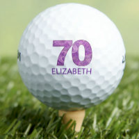 Purple 70th Birthday Golfer Gift 70 Years elegant