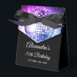 Purple 70th Birthday Party 70's Disco Ball Favor Boxes<br><div class="desc">Elevate your 70th birthday celebration with our Purple 70th Birthday Party 70's Disco Ball Favor Box. This favor box captures the essence of the disco era, making it the perfect choice for a disco-themed bash or any event where you want to infuse a touch of '70s magic. In a dazzling...</div>