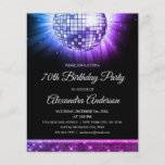 Purple 70th Birthday Party 70's Disco Ball Flyer<br><div class="desc">Step back in time to the disco era with our Purple 70th Birthday Party 70's Disco Ball Invitation. This vibrant and nostalgic invitation is the perfect way to set the mood for your milestone celebration. In a dazzling shade of purple, this invitation captures the energy and fun of the '70s....</div>