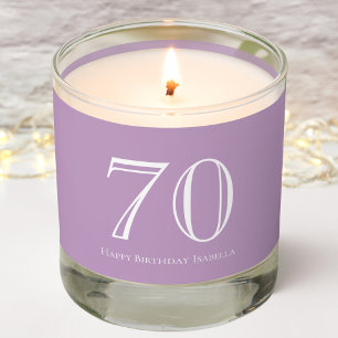 Purple   70th Birthday   Scented Jar Candle