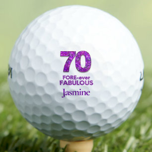 Purple 70th Birthday Sister Gift – Fabulous 70 Golf Balls