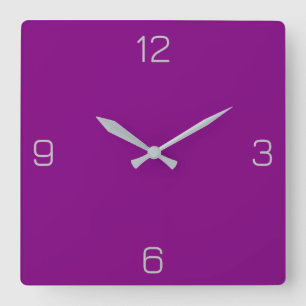 Purple 800080 Color - Add a Name Option Square Wall Clock