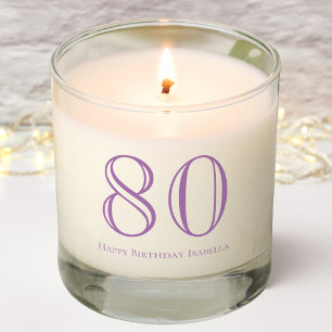 Purple   80th Birthday   Scented Jar Candle