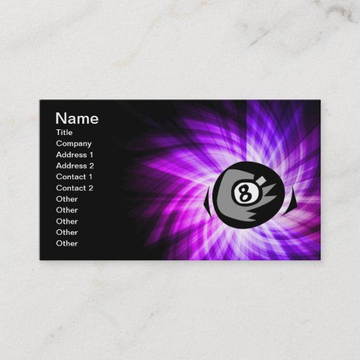 Customizable Purple 8 ball business card