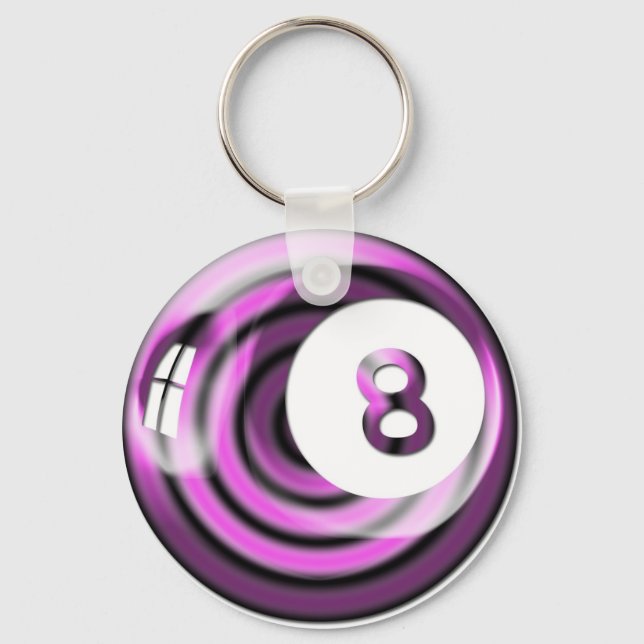 Purple 8 ball keychain (Front)