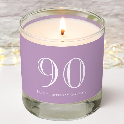 Purple  90th Birthday  Scented Jar Candle