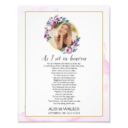  Purple A I sit in Heaven Memorial Welcome Sign