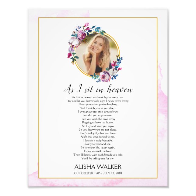  Purple A I sit in Heaven Memorial Welcome Sign (Front)