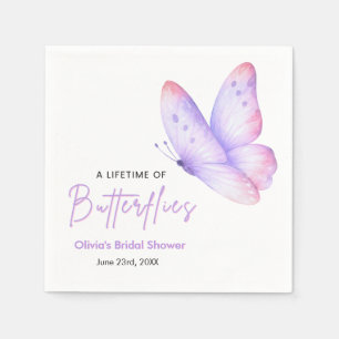 Purple A Lifetime of Butterflies Bridal Shower Napkins
