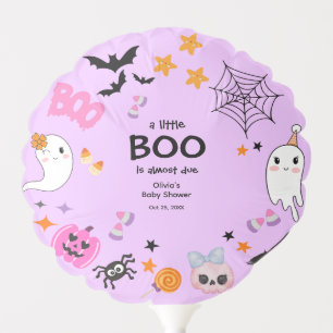 Purple A Little Boo Cute Halloween Baby Shower Balloon
