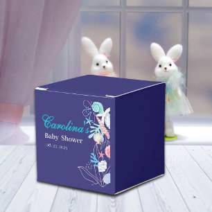 Purple a little pearl under the sea baby shower favor boxes