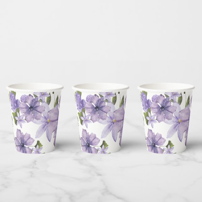 Purple A Little Wildflower Is On The Way Script Paper Cups (Multi)