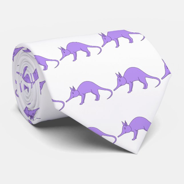 Purple Aardvark Tie (Rolled)
