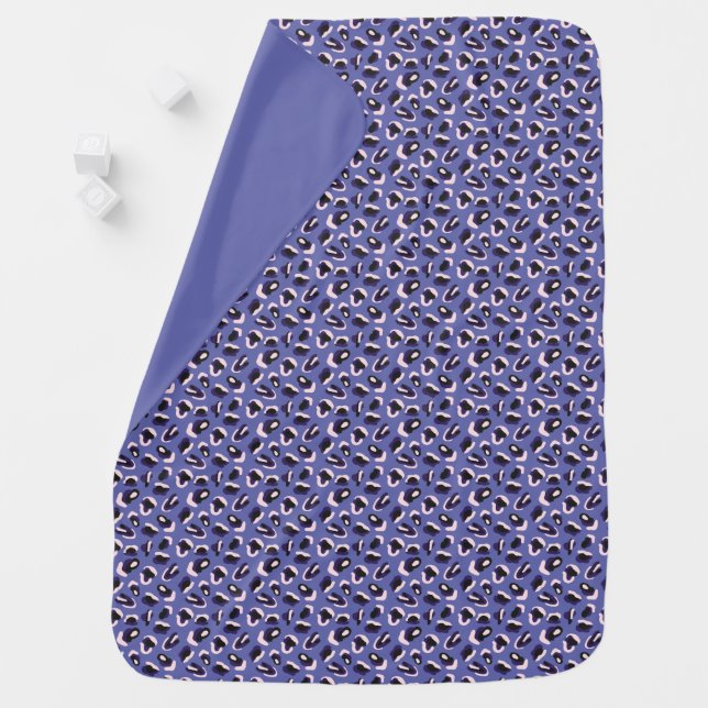 Purple Abstract Animal Print Baby Blanket (In Situ)