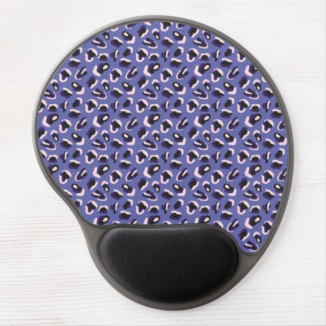 Purple Abstract Animal Print Gel Mouse Pad (Front)